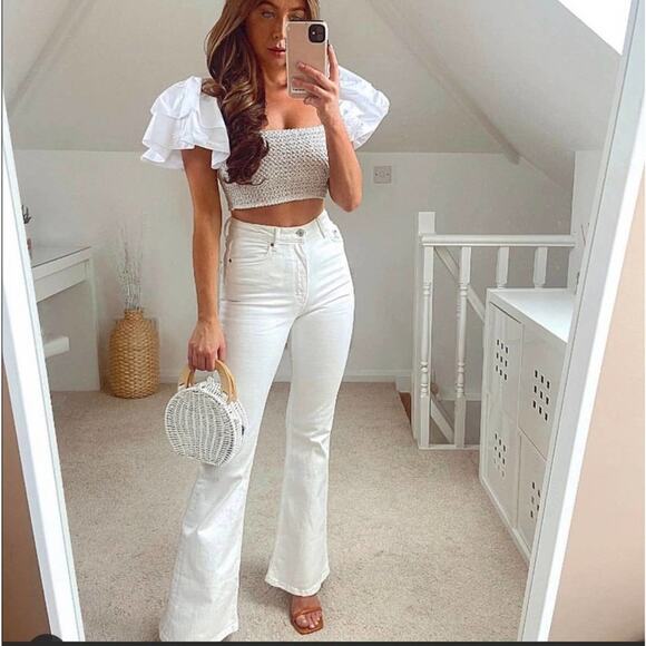 ZARA THE BLISS STRAIGHT JEANS ECRU
